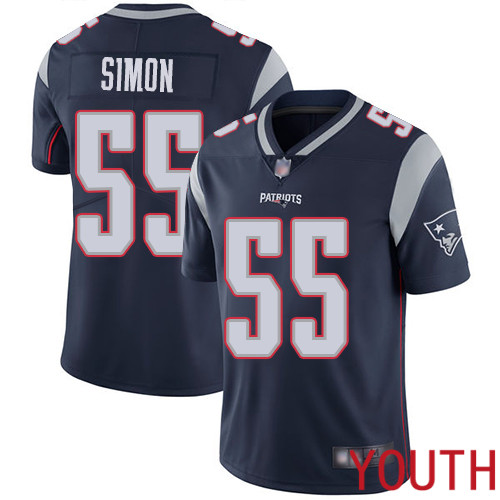New England Patriots Football #55 Vapor Untouchable Limited Navy Blue Youth John Simon Home NFL Jersey